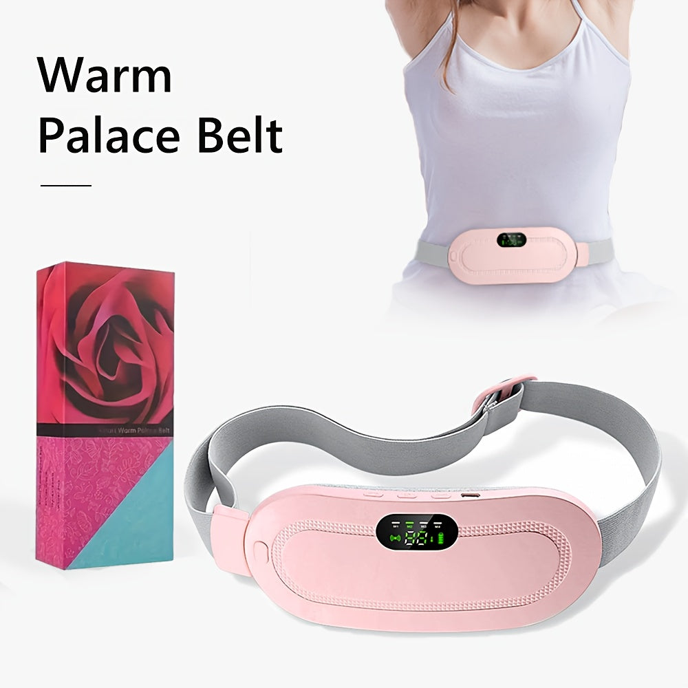 Soothe Menstrual Cramps Anywhere | Rechargeable Wearable Heat & Vibration Relief Belt