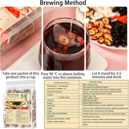 Missfeel Five Treasure Ginseng Tea for Men – Energy & Stamina Support