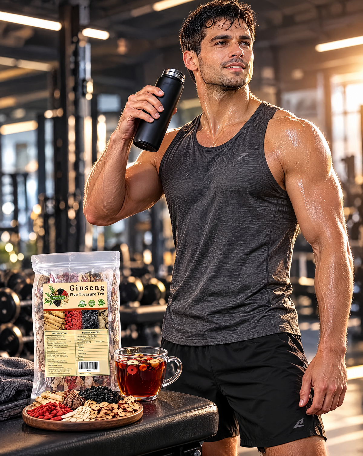 Missfeel Five Treasure Ginseng Tea for Men – Energy & Stamina Support