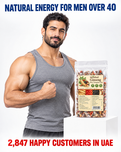 Missfeel Five Treasure Ginseng Tea – Warm Herbal Blend with Maca & Goji, 30 Tea Bags