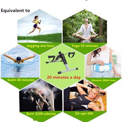 Portable Folding Pedal Exerciser – Arm & Leg Mini Exercise Bike with LCD Monitor & Resistance