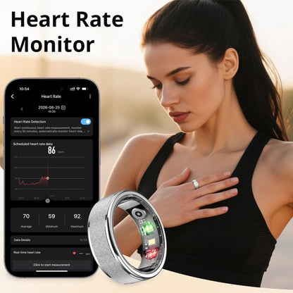 COLMI R10 Smart Ring | No Monthly Fees, 24/7 Heart Rate, Sleep & Temp Tracker, 5ATM Waterproof + Charging Case
