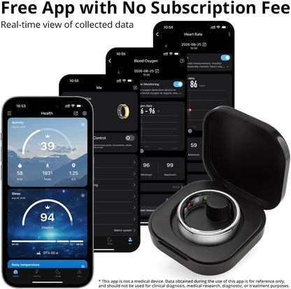 COLMI R10 Smart Ring | No Monthly Fees, 24/7 Heart Rate, Sleep & Temp Tracker, 5ATM Waterproof + Charging Case