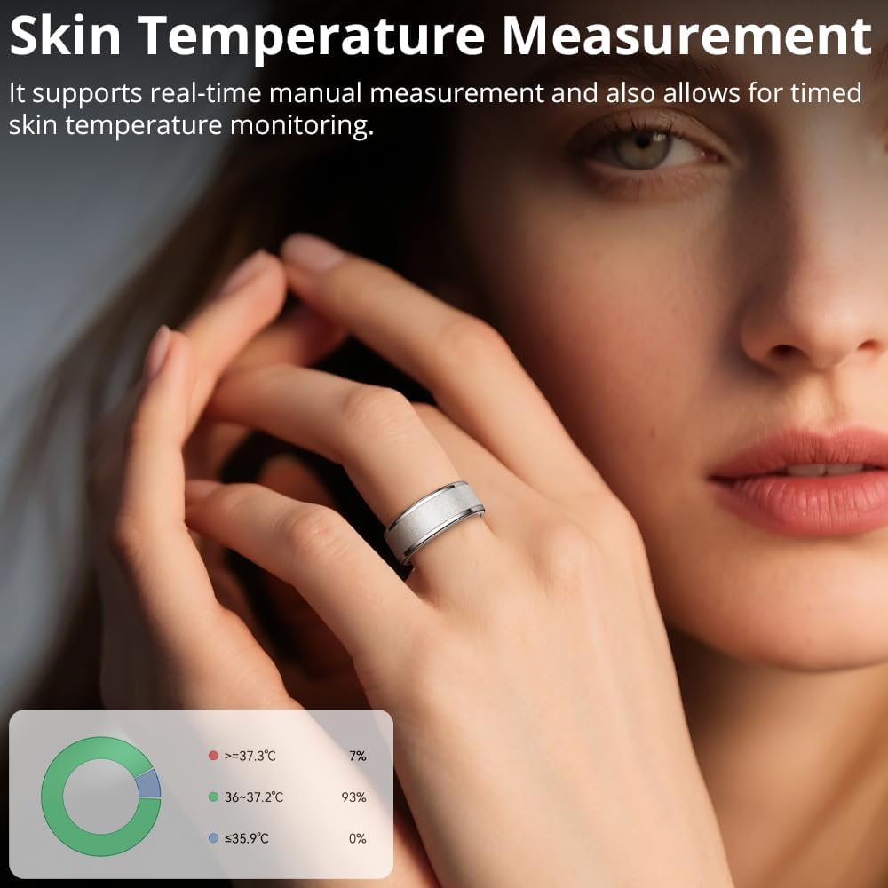 COLMI R10 Smart Ring | No Monthly Fees, 24/7 Heart Rate, Sleep & Temp Tracker, 5ATM Waterproof + Charging Case