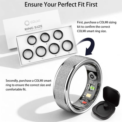 COLMI R10 Smart Ring | No Monthly Fees, 24/7 Heart Rate, Sleep & Temp Tracker, 5ATM Waterproof + Charging Case