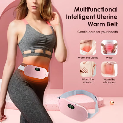Soothe Menstrual Cramps Anywhere | Rechargeable Wearable Heat & Vibration Relief Belt