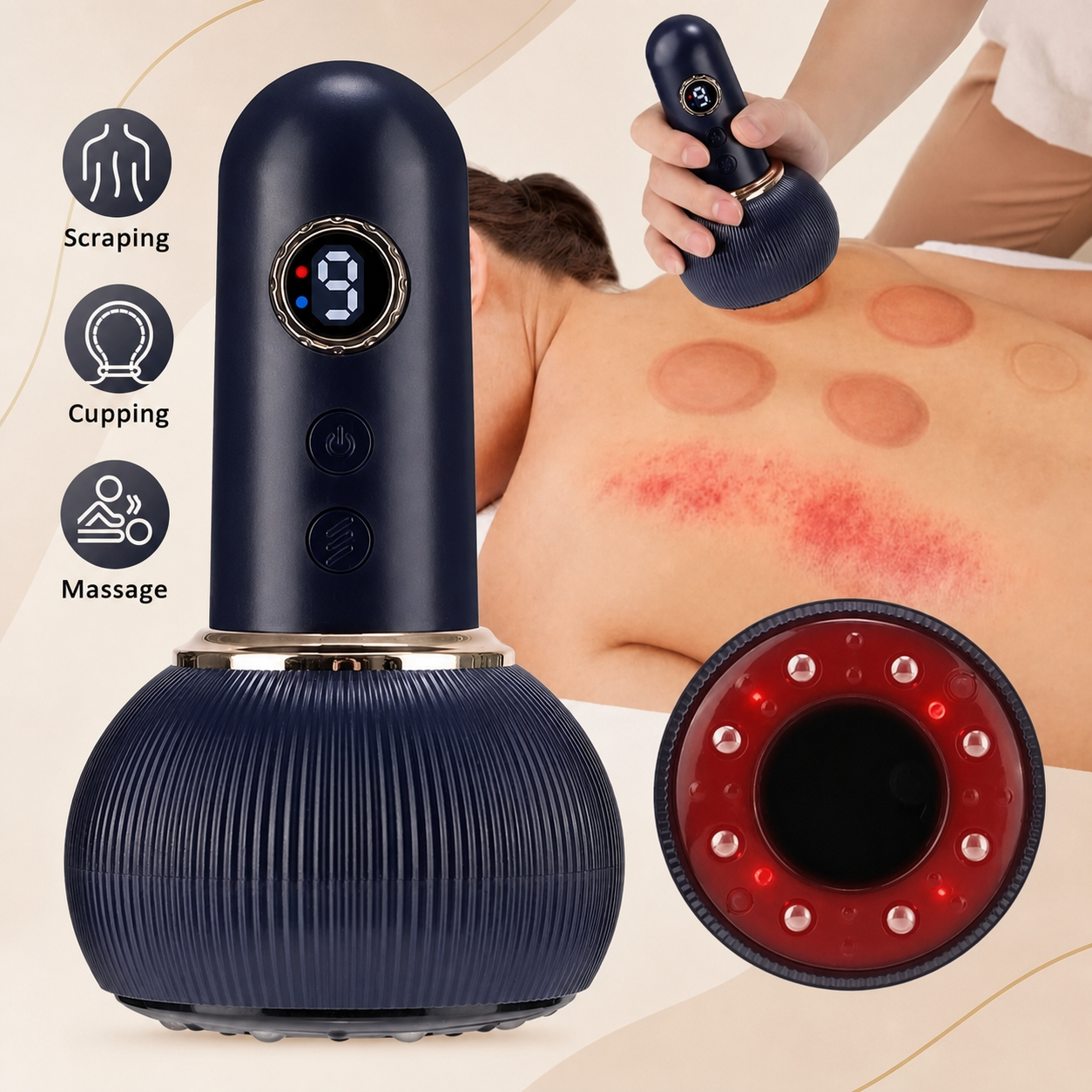 Smart Electric Cupping Massager – 12 Adjustable Suction Levels for Body & Legs