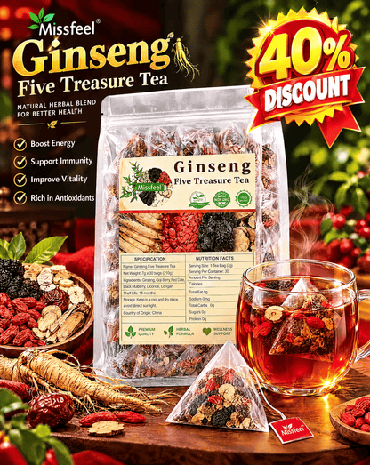 Missfeel Five Treasure Ginseng Tea for Men – Energy & Stamina Support
