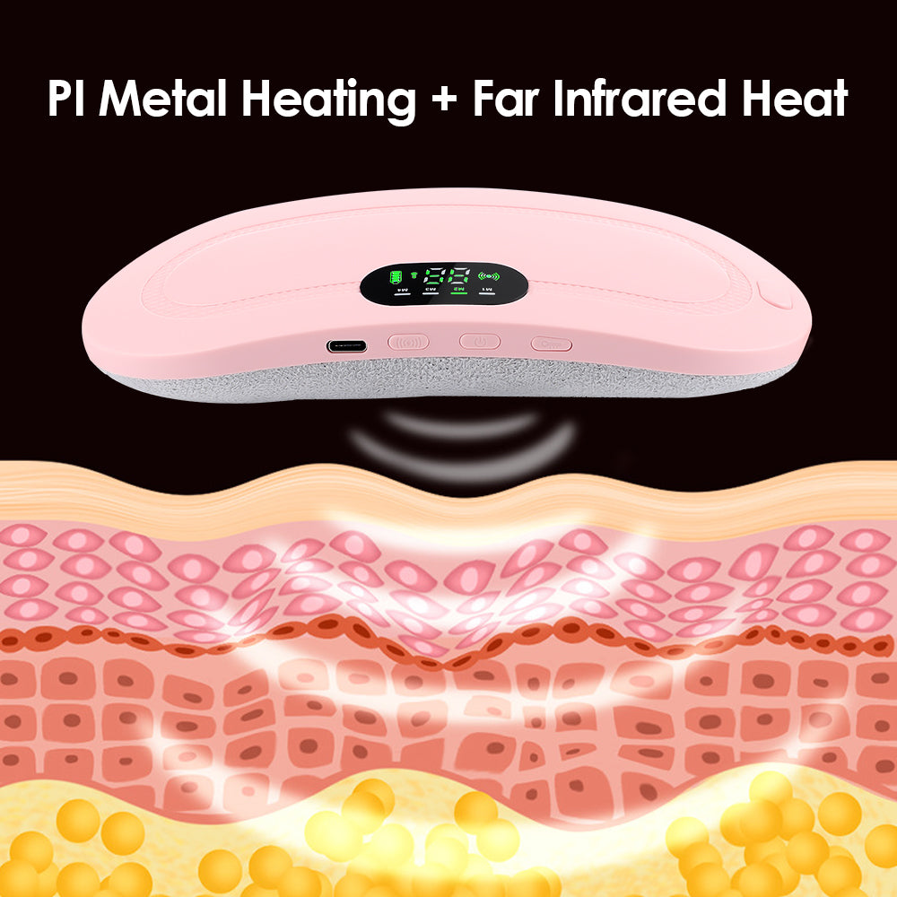 Electric Period Pain Relief Belt with Heat & Vibration Therapy