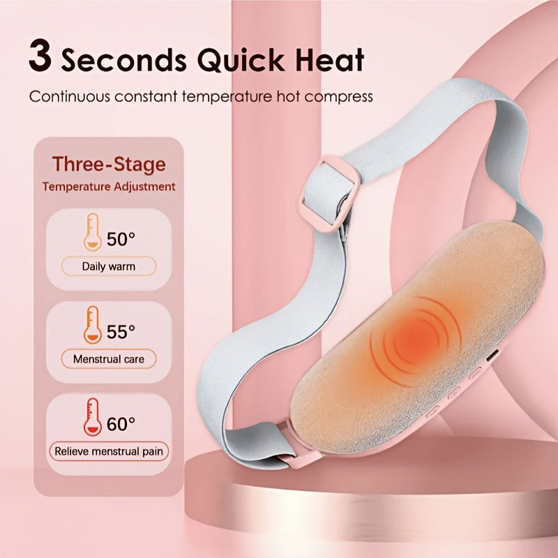 Soothe Menstrual Cramps Anywhere | Rechargeable Wearable Heat & Vibration Relief Belt