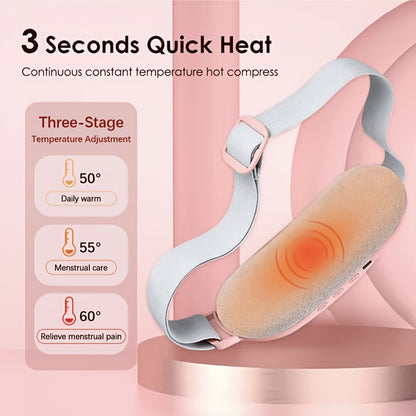 Soothe Menstrual Cramps Anywhere | Rechargeable Wearable Heat & Vibration Relief Belt