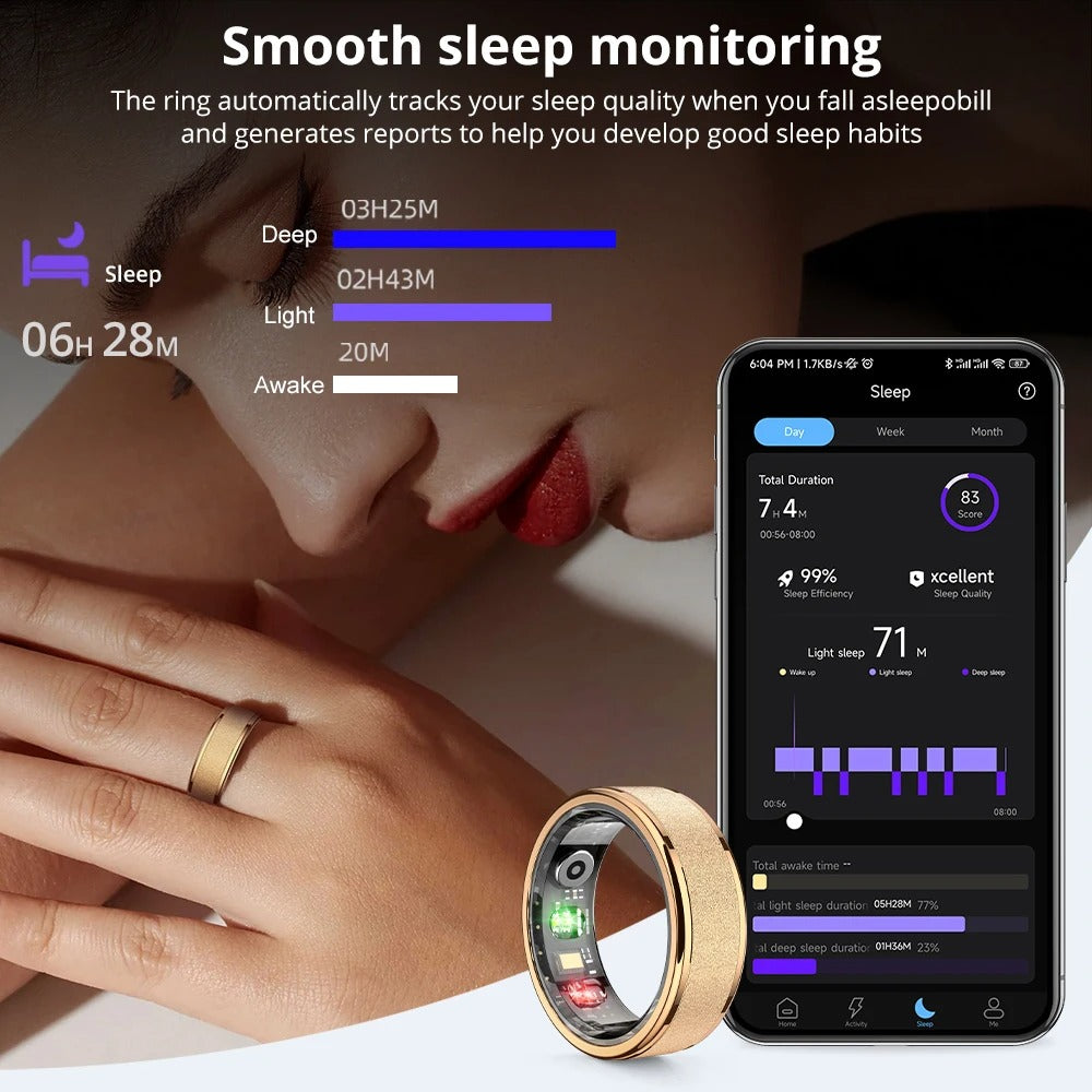 COLMI R10 Smart Ring | No Monthly Fees, 24/7 Heart Rate, Sleep & Temp Tracker, 5ATM Waterproof + Charging Case