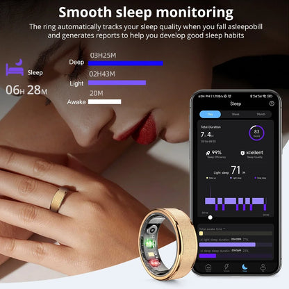 COLMI R10 Smart Ring | No Monthly Fees, 24/7 Heart Rate, Sleep & Temp Tracker, 5ATM Waterproof + Charging Case