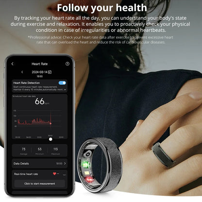 COLMI R10 Smart Ring | No Monthly Fees, 24/7 Heart Rate, Sleep & Temp Tracker, 5ATM Waterproof + Charging Case