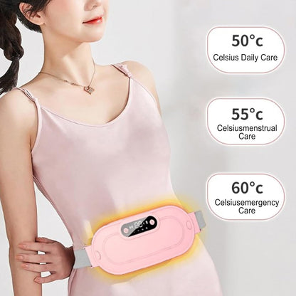 Soothe Menstrual Cramps Anywhere | Rechargeable Wearable Heat & Vibration Relief Belt