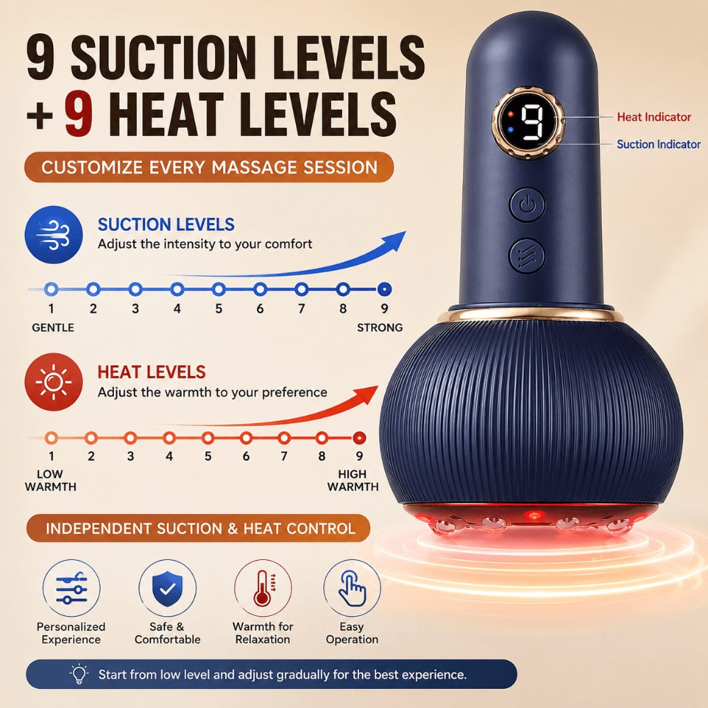 Smart Electric Cupping Massager – 12 Adjustable Suction Levels for Body & Legs