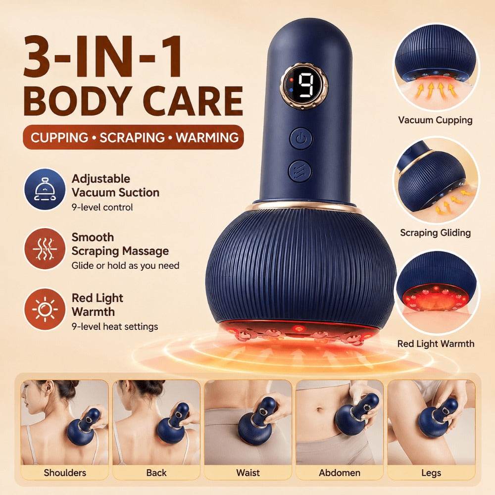 Smart Electric Cupping Massager – 12 Adjustable Suction Levels for Body & Legs