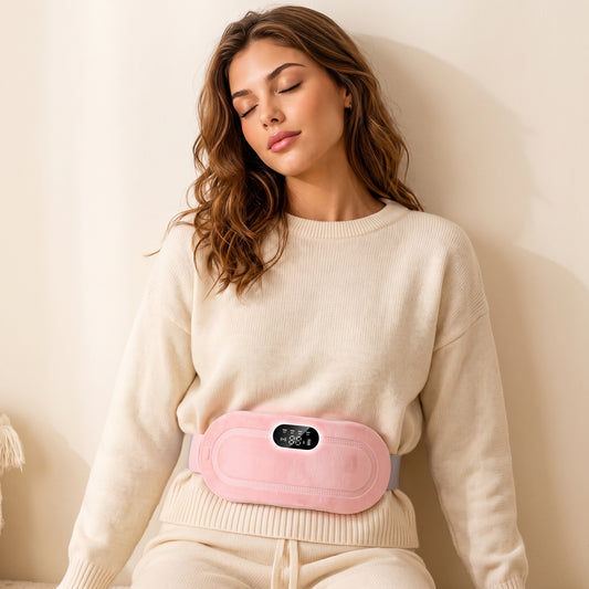 Electric Period Pain Relief Belt with Heat & Vibration Therapy