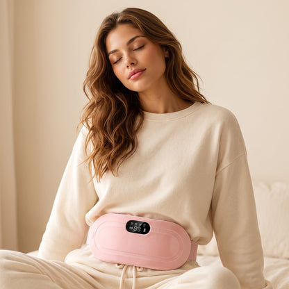Electric Period Pain Relief Belt with Heat & Vibration Therapy