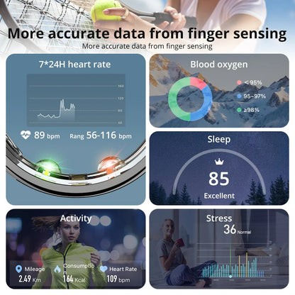 COLMI R10 Smart Ring | No Monthly Fees, 24/7 Heart Rate, Sleep & Temp Tracker, 5ATM Waterproof + Charging Case