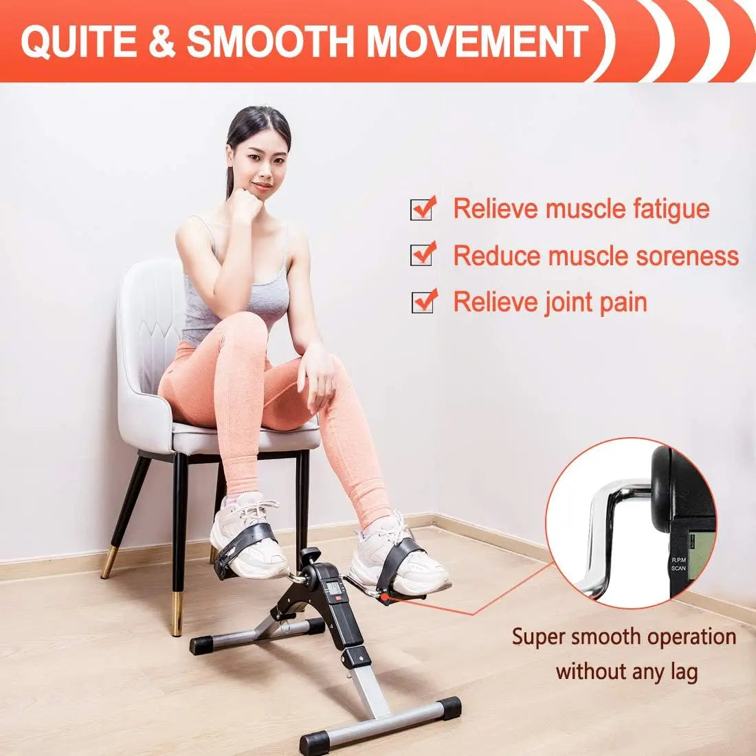 Portable Folding Pedal Exerciser – Arm & Leg Mini Exercise Bike with LCD Monitor & Resistance