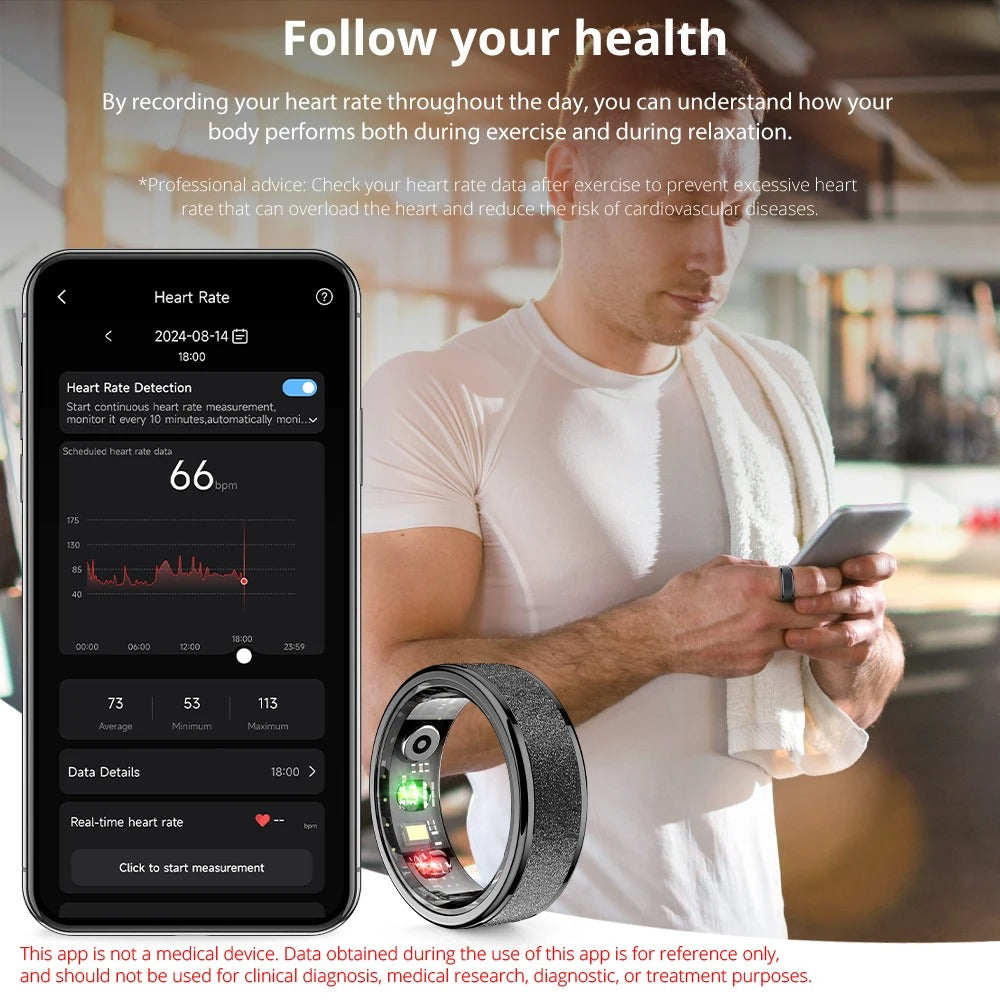 COLMI R10 Smart Ring | No Monthly Fees, 24/7 Heart Rate, Sleep & Temp Tracker, 5ATM Waterproof + Charging Case