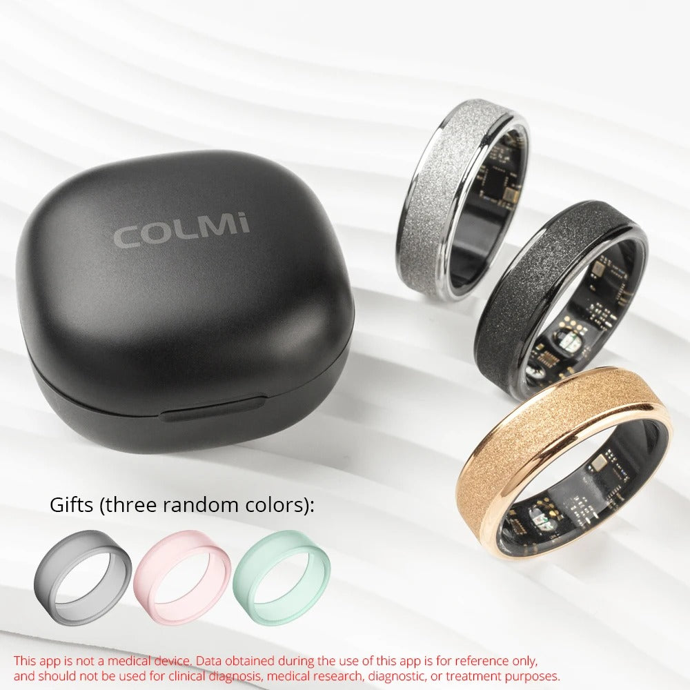 COLMI R10 Smart Ring | No Monthly Fees, 24/7 Heart Rate, Sleep & Temp Tracker, 5ATM Waterproof + Charging Case