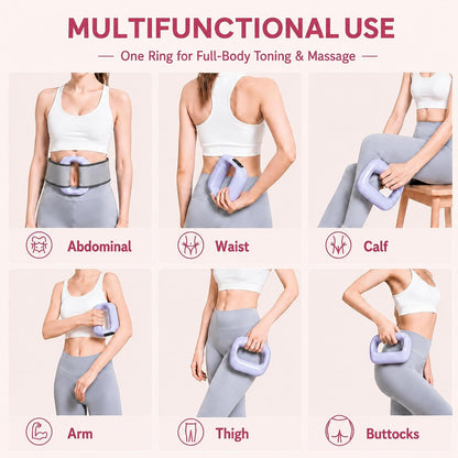 Massage ring demonstrated on different body areas